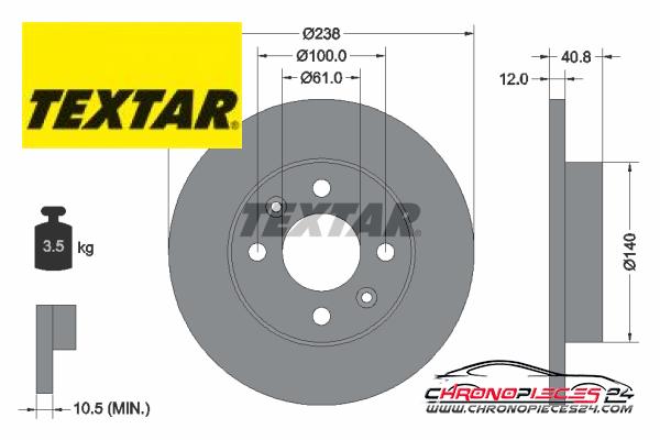 Achat de TEXTAR 92036103 Disque de frein pas chères