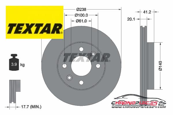 Achat de TEXTAR 92036203 Disque de frein pas chères