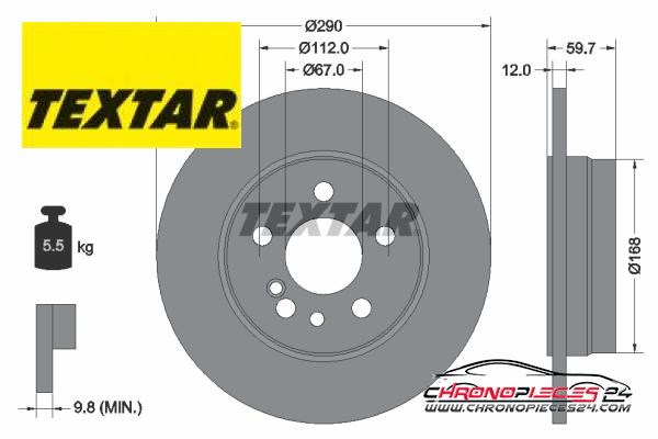 Achat de TEXTAR 92056900 Disque de frein pas chères