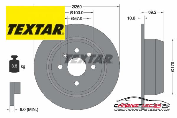 Achat de TEXTAR 92057000 Disque de frein pas chères