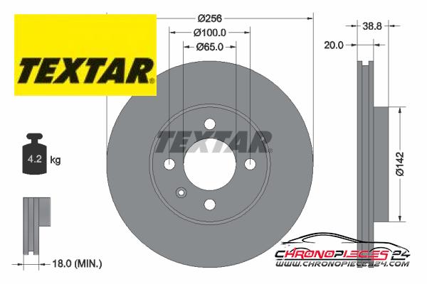 Achat de TEXTAR 92036803 Disque de frein pas chères