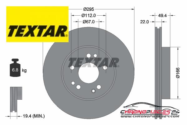 Achat de TEXTAR 92057300 Disque de frein pas chères