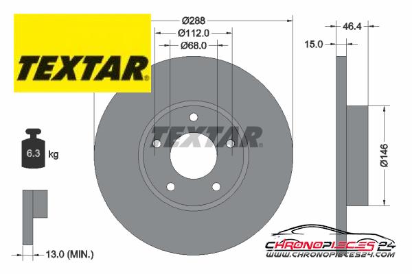 Achat de TEXTAR 92057405 Disque de frein pas chères