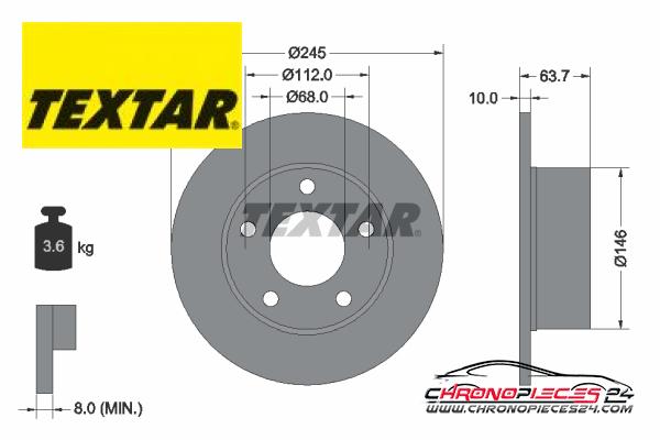 Achat de TEXTAR 92057503 Disque de frein pas chères