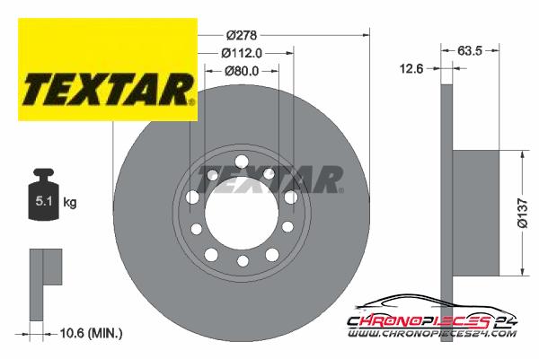 Achat de TEXTAR 92009500 Disque de frein pas chères