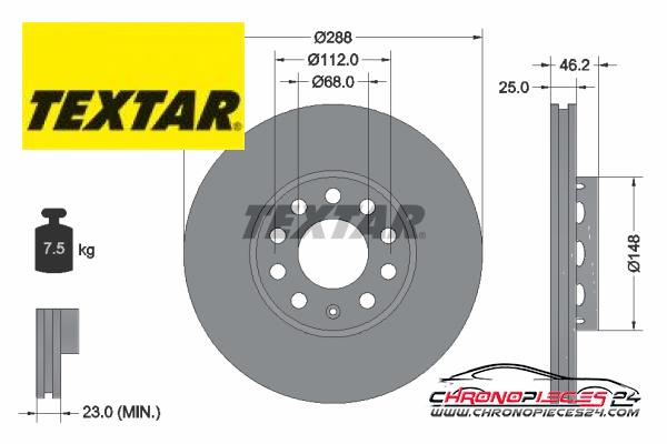 Achat de TEXTAR 92057605 Disque de frein pas chères