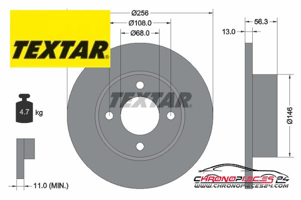 Achat de TEXTAR 92057800 Disque de frein pas chères