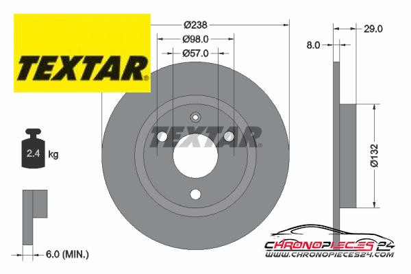 Achat de TEXTAR 92038500 Disque de frein pas chères