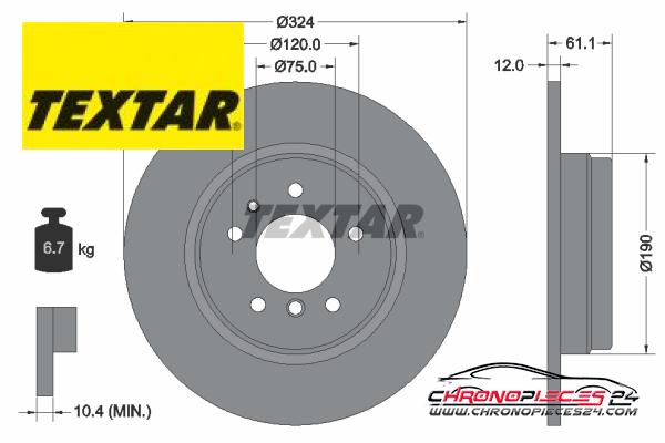 Achat de TEXTAR 92058400 Disque de frein pas chères