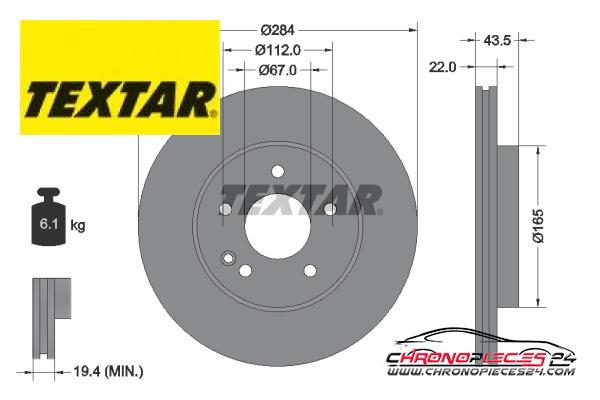 Achat de TEXTAR 92059405 Disque de frein pas chères