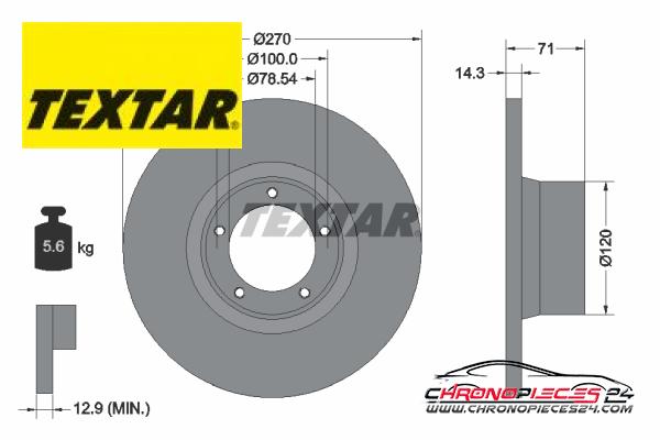 Achat de TEXTAR 92014900 Disque de frein pas chères