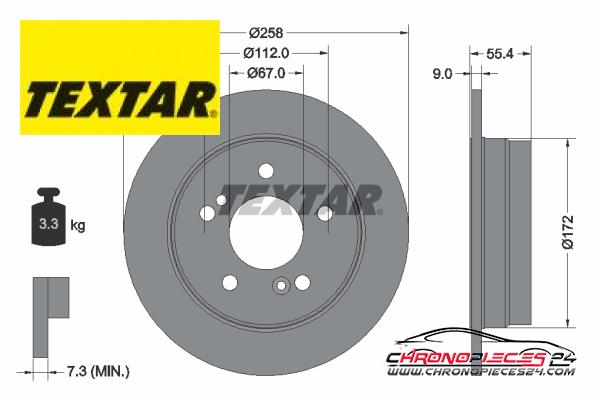 Achat de TEXTAR 92059503 Disque de frein pas chères