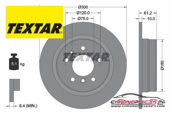 Achat de TEXTAR 92042303 Disque de frein pas chères