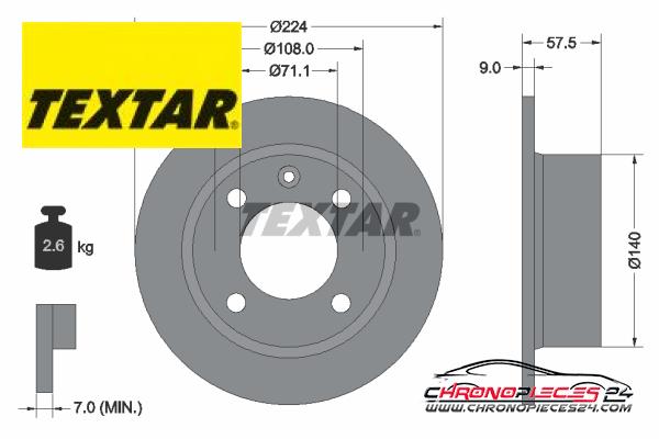 Achat de TEXTAR 92059700 Disque de frein pas chères