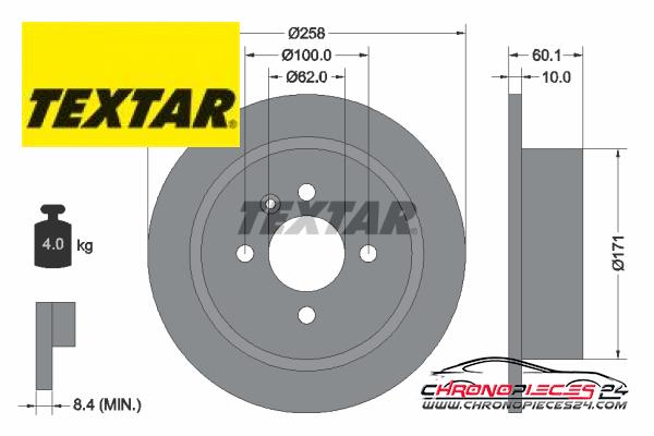 Achat de TEXTAR 92019200 Disque de frein pas chères