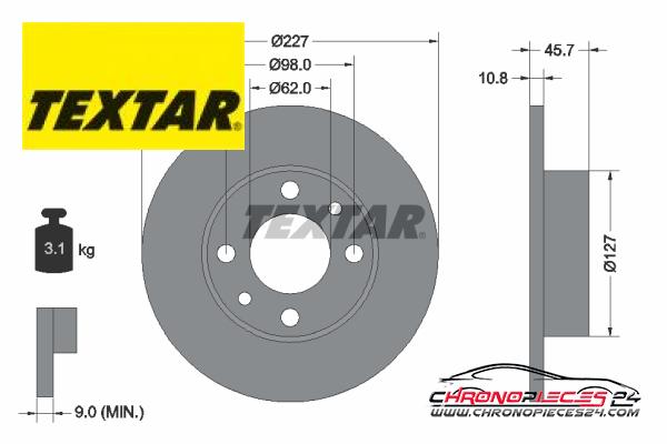 Achat de TEXTAR 92019300 Disque de frein pas chères