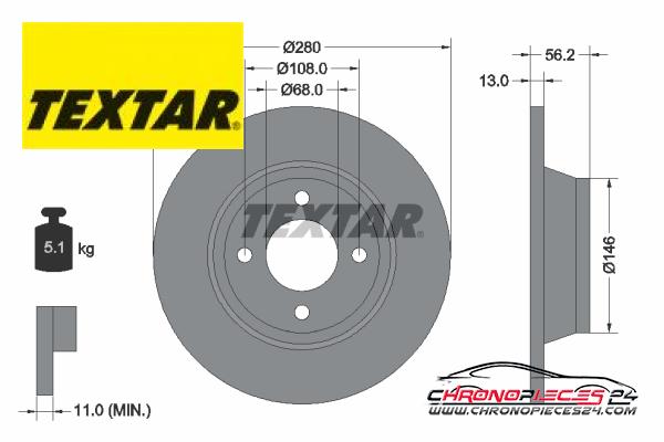 Achat de TEXTAR 92060400 Disque de frein pas chères