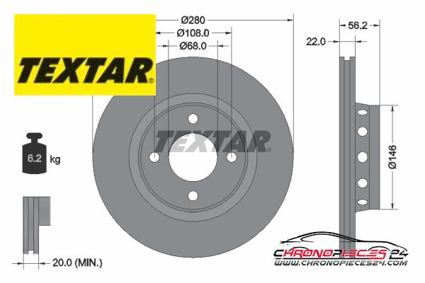 Achat de TEXTAR 92060600 Disque de frein pas chères