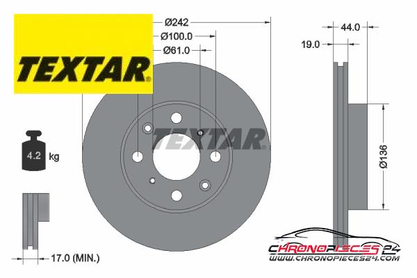 Achat de TEXTAR 92060700 Disque de frein pas chères