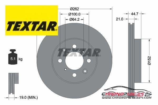 Achat de TEXTAR 92060903 Disque de frein pas chères