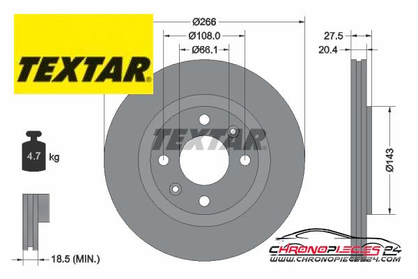 Achat de TEXTAR 92048103 Disque de frein pas chères