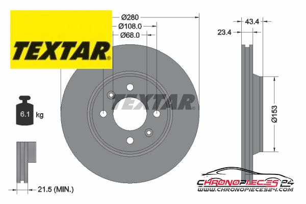 Achat de TEXTAR 92048400 Disque de frein pas chères