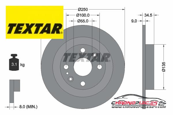 Achat de TEXTAR 92061700 Disque de frein pas chères