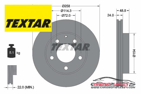 Achat de TEXTAR 92062000 Disque de frein pas chères