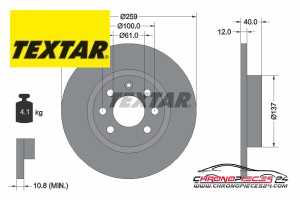 Achat de TEXTAR 92050600 Disque de frein pas chères