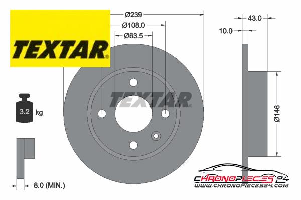 Achat de TEXTAR 92050900 Disque de frein pas chères