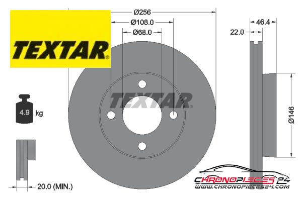 Achat de TEXTAR 92026000 Disque de frein pas chères