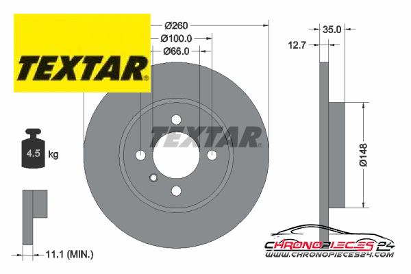 Achat de TEXTAR 92026400 Disque de frein pas chères