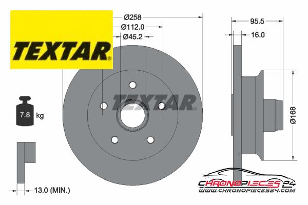 Achat de TEXTAR 92053000 Disque de frein pas chères