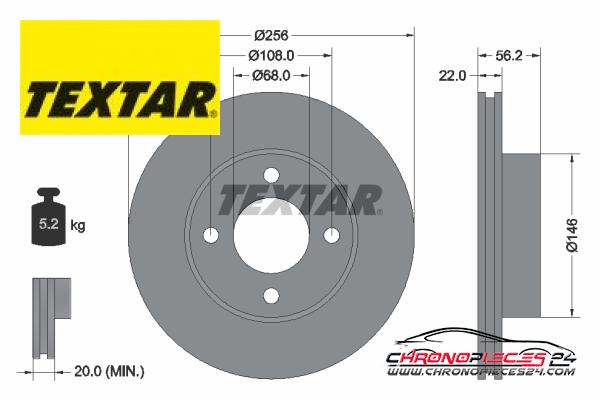 Achat de TEXTAR 92054200 Disque de frein pas chères