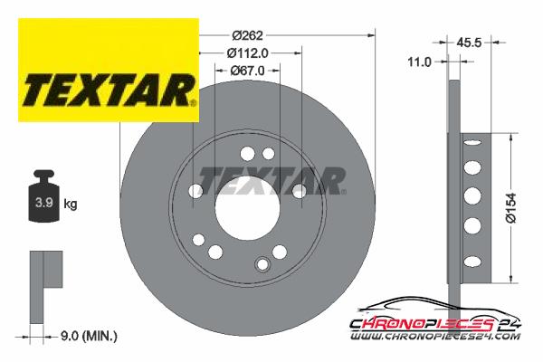 Achat de TEXTAR 92027403 Disque de frein pas chères