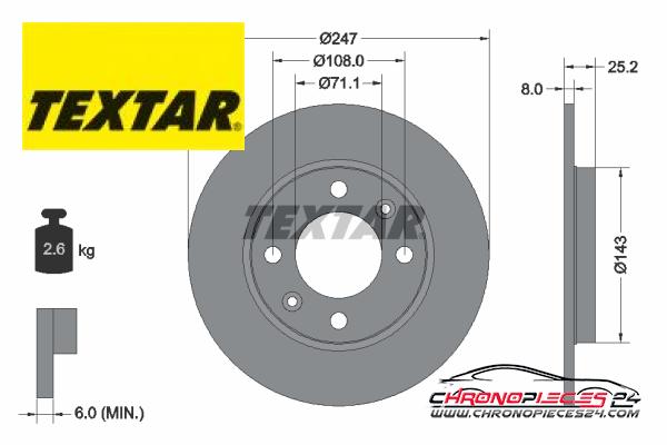 Achat de TEXTAR 92055003 Disque de frein pas chères