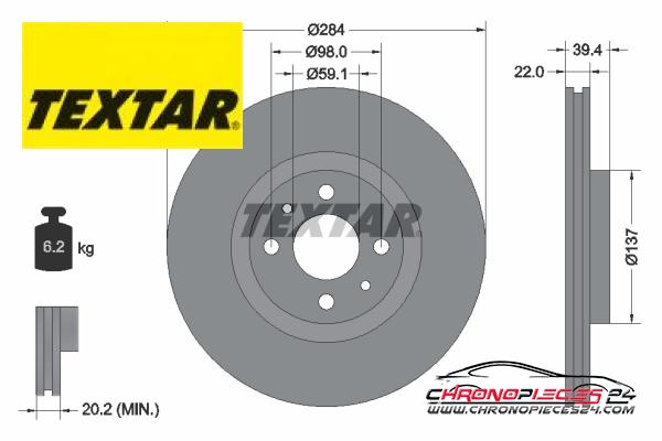 Achat de TEXTAR 92055203 Disque de frein pas chères