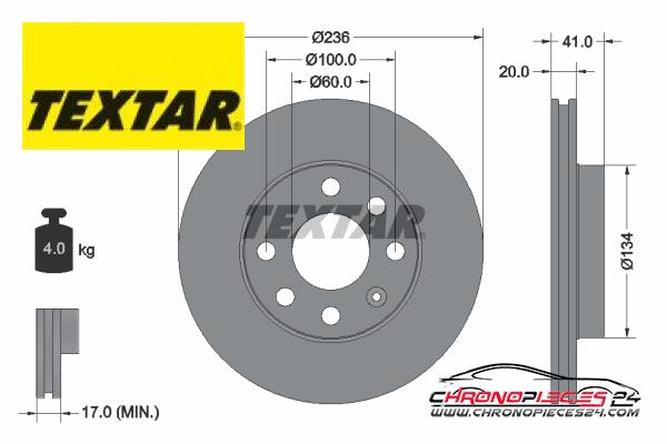 Achat de TEXTAR 92029603 Disque de frein pas chères