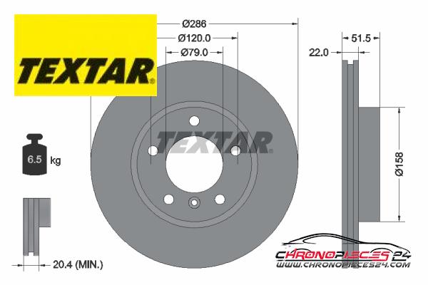 Achat de TEXTAR 92055605 Disque de frein pas chères