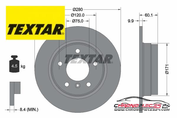 Achat de TEXTAR 92055703 Disque de frein pas chères