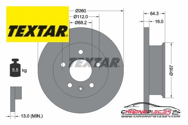 Achat de TEXTAR 92055900 Disque de frein pas chères