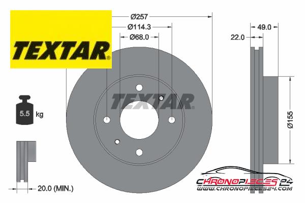 Achat de TEXTAR 92056300 Disque de frein pas chères