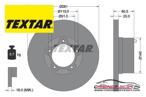 Achat de TEXTAR 92031500 Disque de frein pas chères