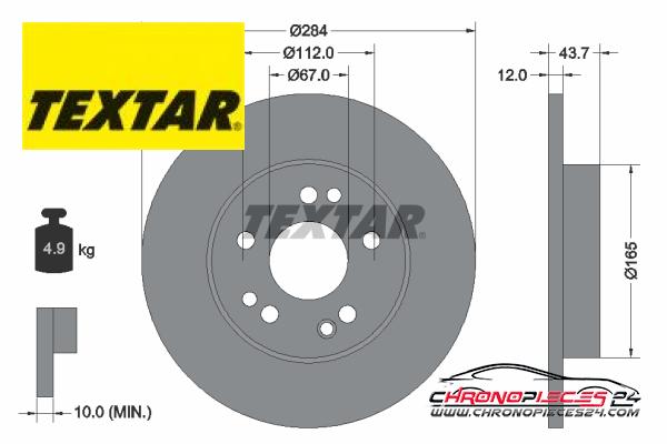 Achat de TEXTAR 92031803 Disque de frein pas chères