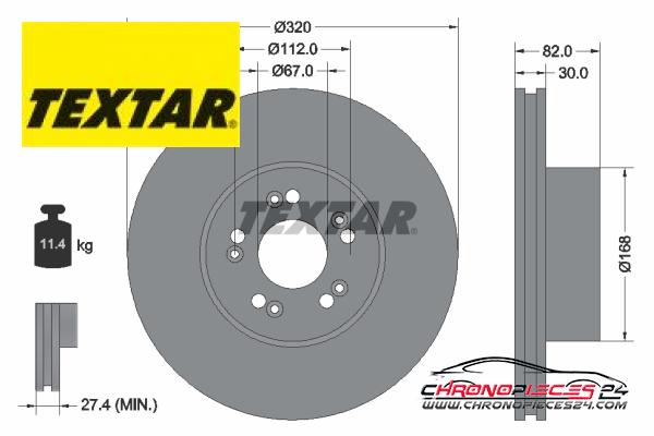 Achat de TEXTAR 92056600 Disque de frein pas chères