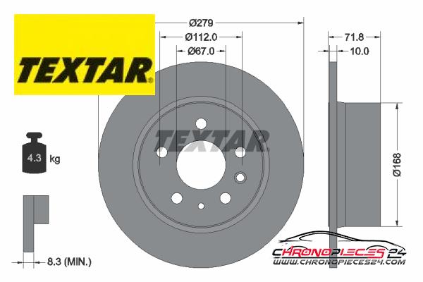 Achat de TEXTAR 92032600 Disque de frein pas chères