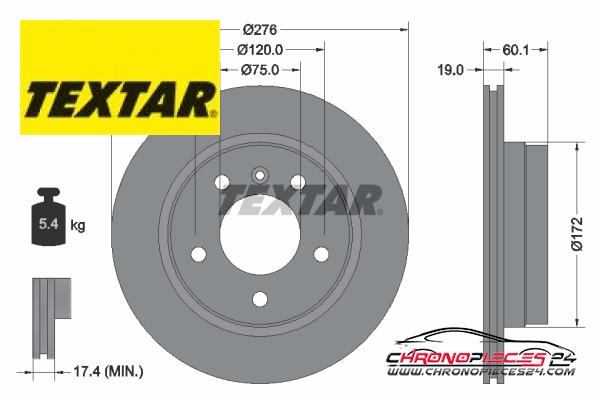 Achat de TEXTAR 92072403 Disque de frein pas chères