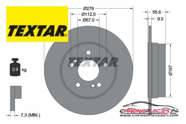 Achat de TEXTAR 92032703 Disque de frein pas chères