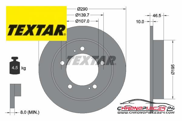 Achat de TEXTAR 92066003 Disque de frein pas chères