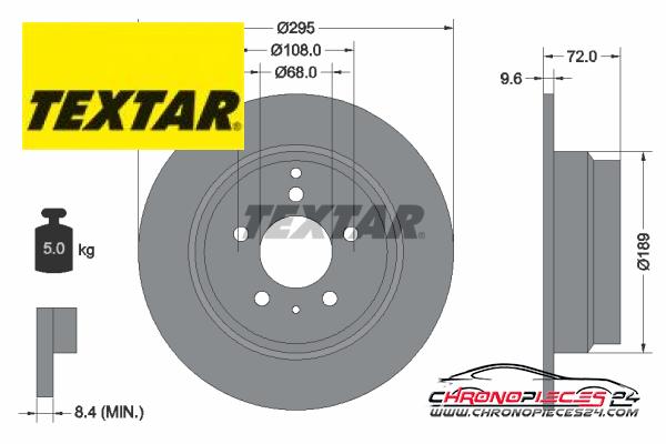 Achat de TEXTAR 92066803 Disque de frein pas chères